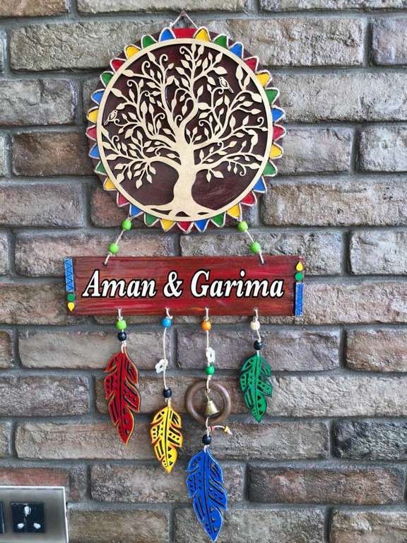 wooden name plates house office door wall flat bungalow plaques hand made hitchki dot in personalized gifts 0055