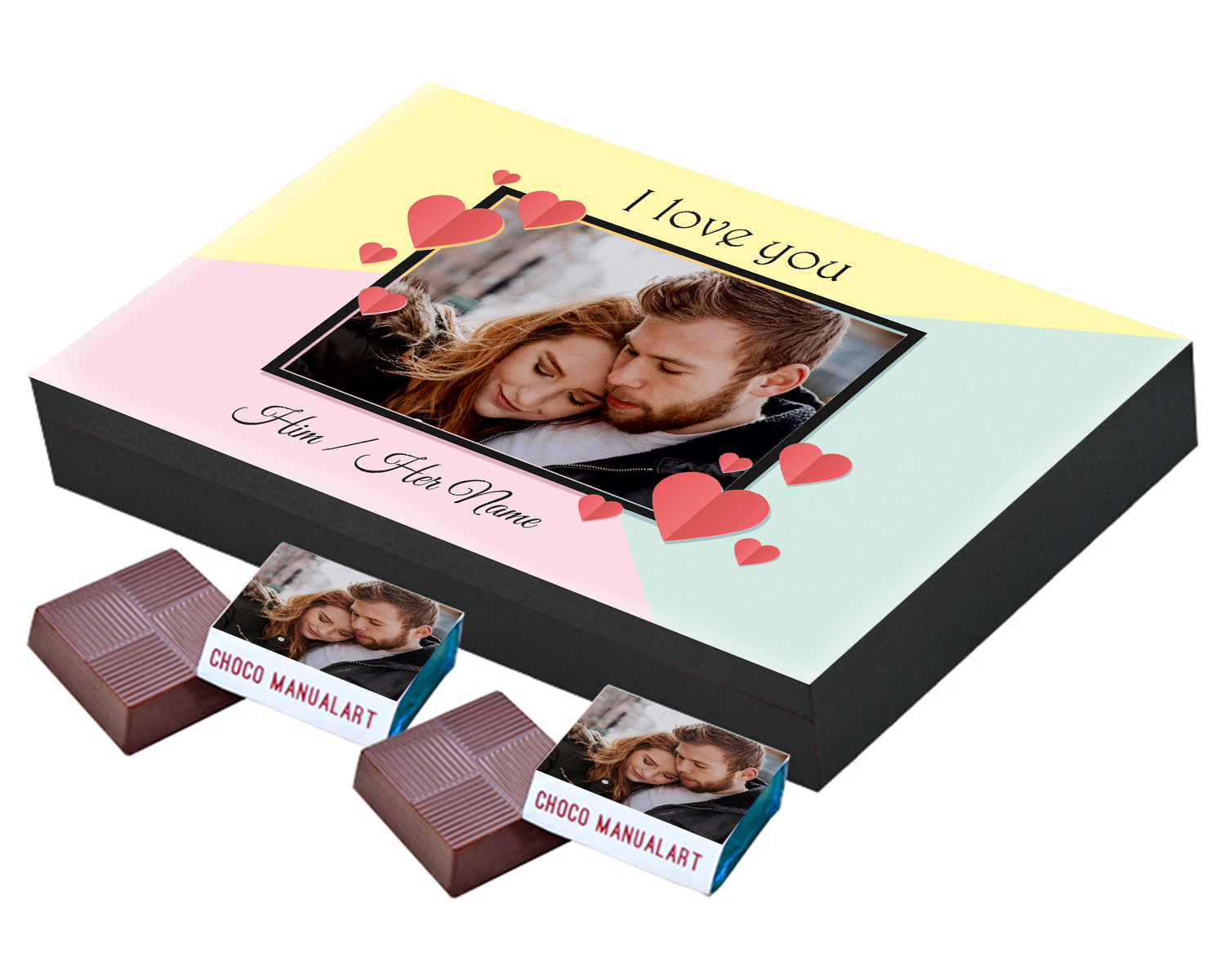 Love Chocolate Box Gifts with Photos, and Names