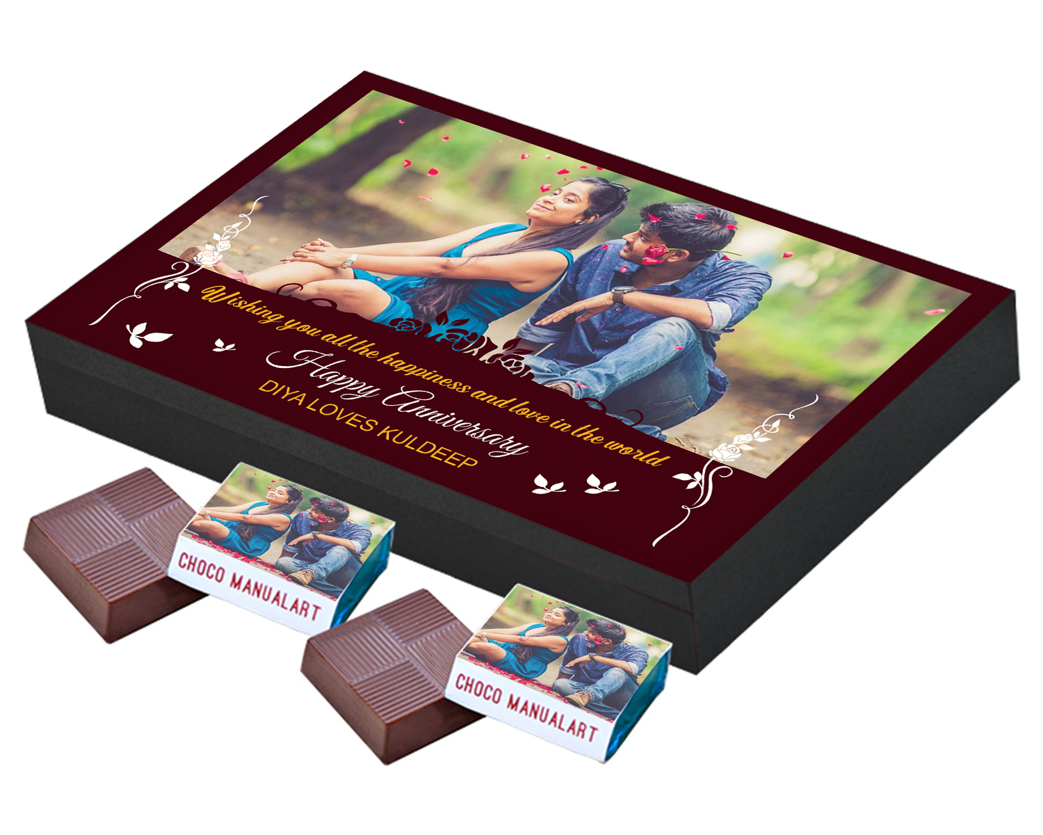 Customized Chocolate Anniversary Gift for Couples
