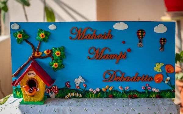 Birdhouse themed nameplate