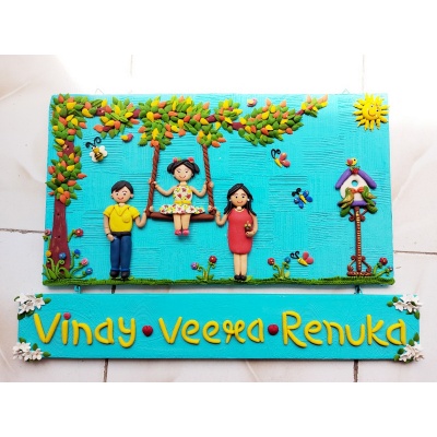Wooden Name Plates Maker for FlatsHouse Near Me | | HITCHKI Gifts Wooden Name Plates Maker for FlatsHouse Near Me Hitchki Family nameplate for home