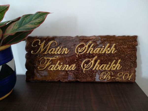 Unique Customizable Designed Dried Copper Leaf Nameplate