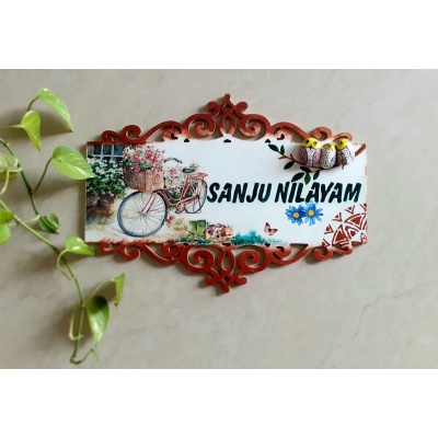 Top Wooden Nameplate Designs for Home Online | | HITCHKI Gifts Top Wooden Nameplate Designs for Home Online Hitchki decorated wooden nameplate