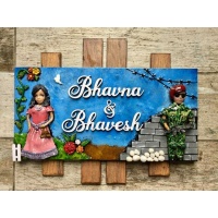 designer name plate-indian army name plate for security forces hand made wooden craft 003