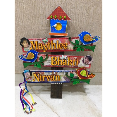Beautiful Kids Bird House Name Plate for Child