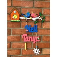 natural wood kids nameplate for house room 002