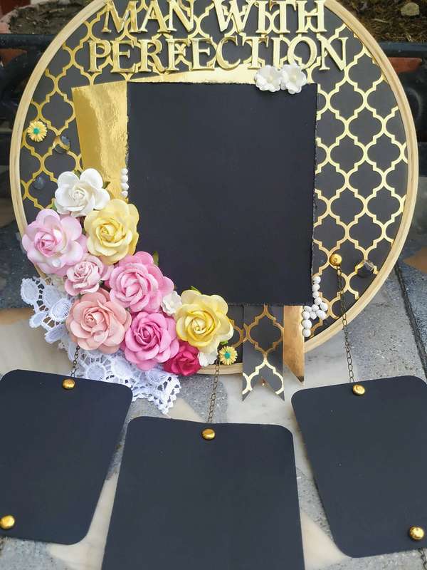 Black and Gold Floral Memory Catcher - The Pink Umbrella